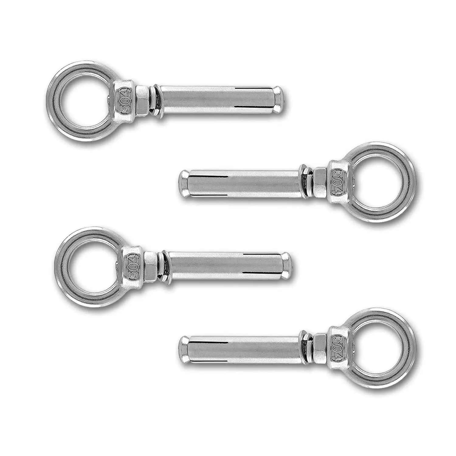 Eyebolt Bolt Stainless Steel Wall Concrete Brick Anchor Expansion  Ring Screw Eyes, Heavy Duty Anchor Fastener Eye Bolt (M6, 4 count)