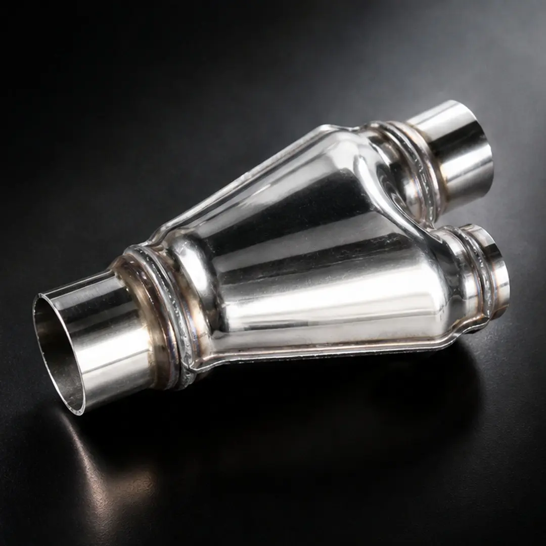 ARCH Universal Stainless Steel Y-Pipe Adapter Connector 2.25" Dual Inlet to 2.5" Single Inlet 10" Length T201 Exhaust Intercooler Piping Tail Pipe Tip Corrosion Resistant Steel Gray Automotive Truck Car Modification, Steel Gray Color Options