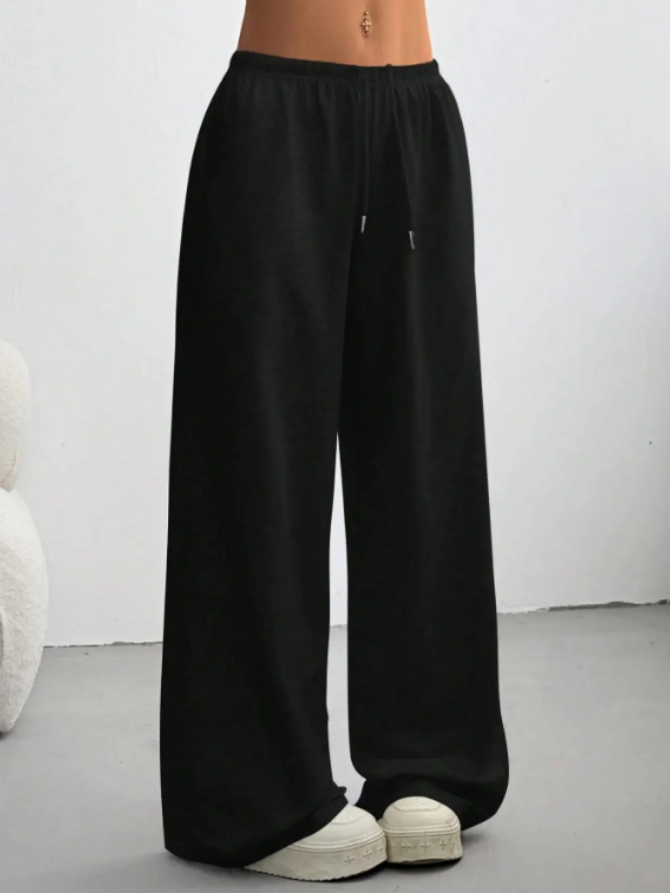 Draped Slouchy Baggy Wide Leg Sweat Pants 90S Vintage Y2K/Hypebeast Street Style/Lounge Travel/Minimalist Aesthetic Elastic Waist Drawstring High Rise Oversized Casual Bottoms