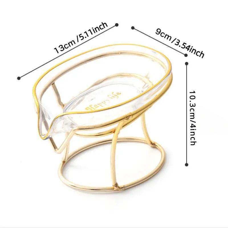 HavenThread Countertop Soap Dish with Stand Leaf Shaped Soap Bar Holder Luxury Drain Storage Rack for Home Kitchen Bathroom Box