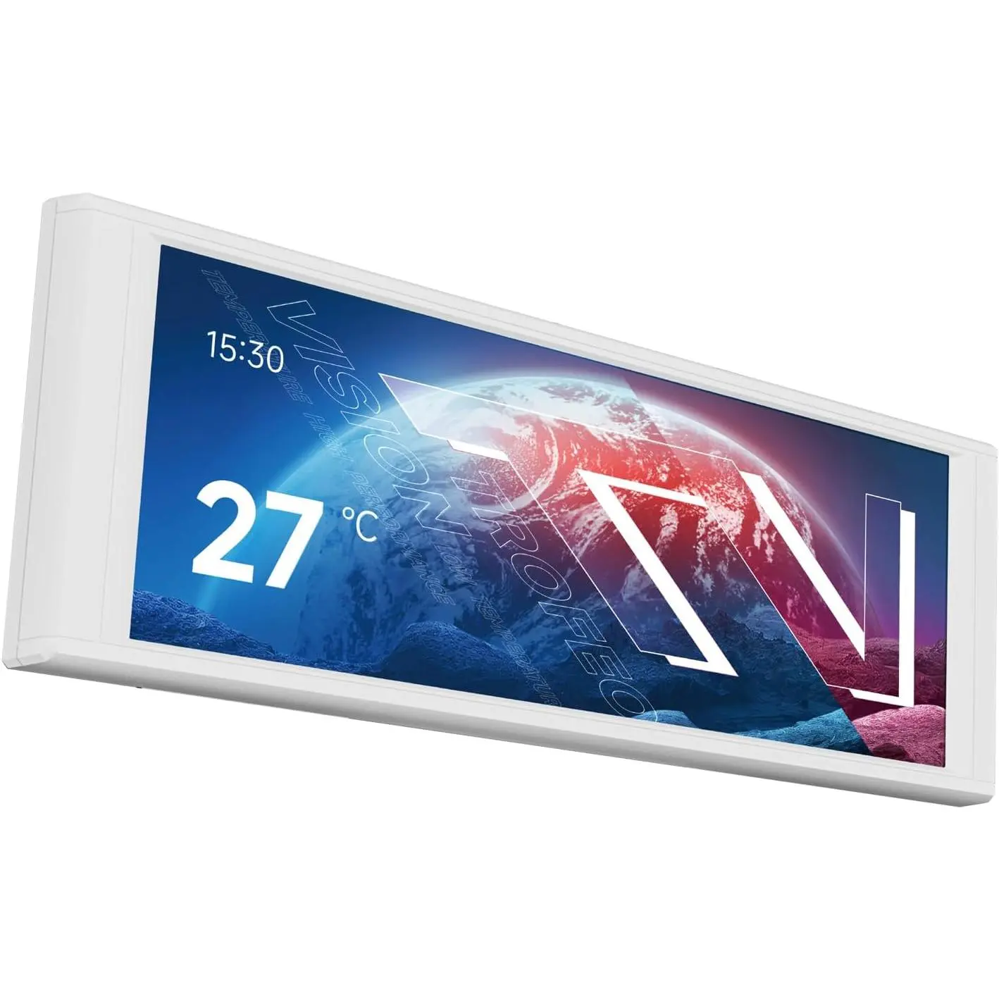 TV LCD White Display Screen -  Suction, 6.86’’ IPS Panel, 1280x480 Resolution for Static/Dynamic Image Switching, Can be Paired with a Chassis/CPU Liquid Cooler(White)