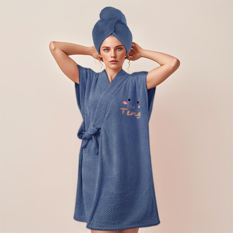 Wearable Bath Towel, 1 Count Soft Absorbent Bathrobe with Pocket, Bathrobe for Women, Bathroom Supplies for Home Hotel Salon