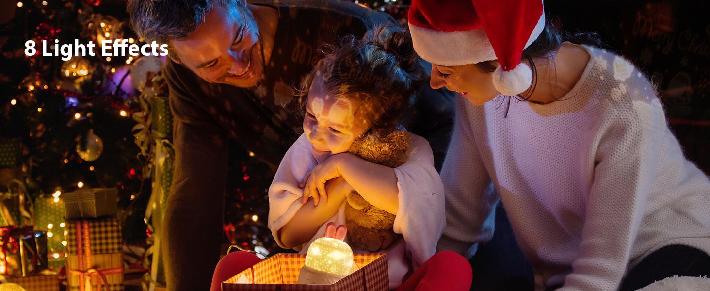 Night Light, Cute LED Lamp with Remote, Silicone Nursery Night Light for Kids, Slicone Rechargeable Bedside Lamp with 8 Themes and 8 Chimes, Funny Rotatable Decor for Kids, Girls, Pink