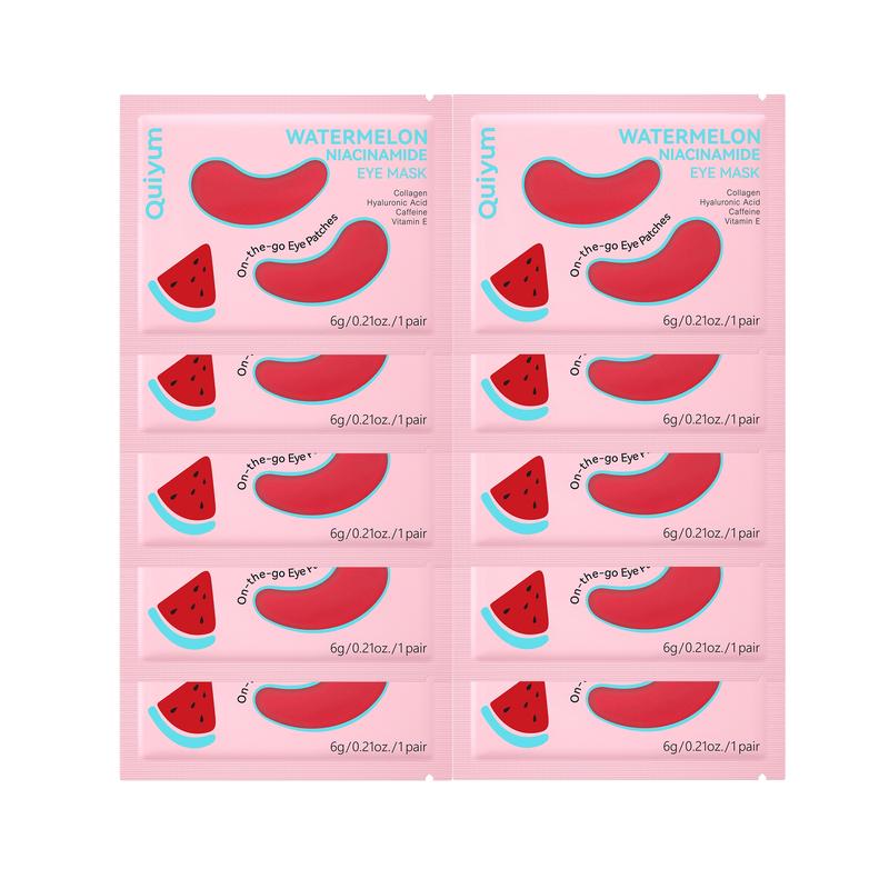 Quiyum Watermelon Niacinamide Eye Mask Patches 6g, 10pcs/20pcs Moisturizing Eye Masks