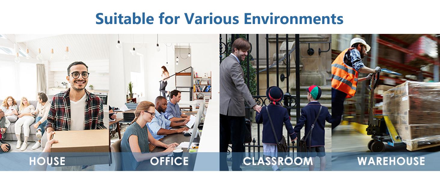 Wireless Doorbell, Classroom Door bell Chimes with Mute Mode - 58 Ringtones&5 Volume Levels Operating at 1300-ft Range LED Strobe, 2 Transmitters+3 Receivers Waterproof Doorbell Kit for Home