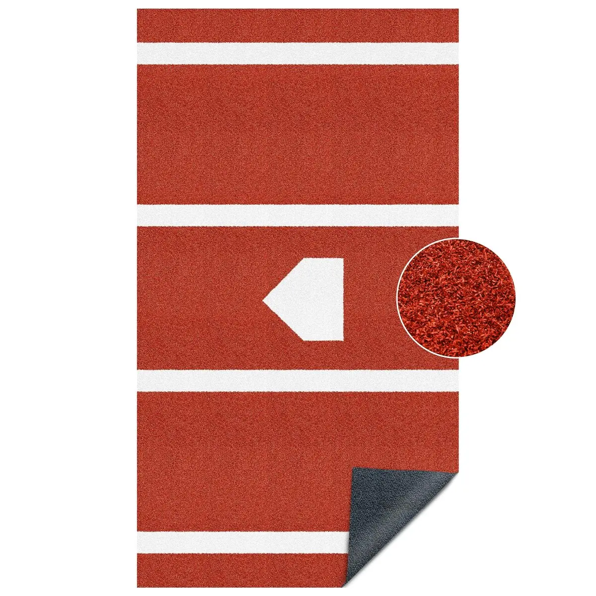 AobtkelPremium Baseball Batting Mat: 10x3.8 ft Indoor/Outdoor Portable Baseball Softball Hitting Mat, Non-slip Rubber Bottom Batting Cage Mat with Home Plate for Batter, Pitcher and Catcher Training