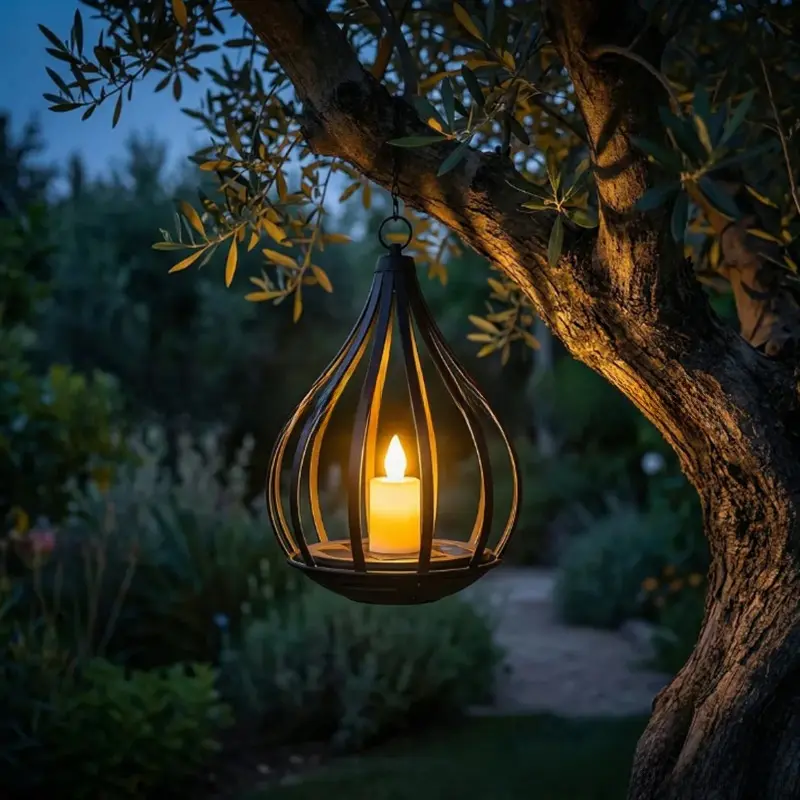 Teardrop Candle Lantern - Outdoor Patio & Garden Accessory with Ambient Glow for Walkway Home Improvement, Outdoor Light
