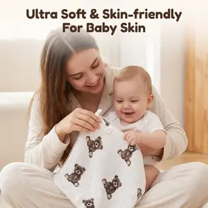 Tdhd.10 Pack Multifunctional Baby Handkerchiefs, Absorbent & Breathable, Cute Prints, Reusable, Ideal for Newborn Care & Daily Use