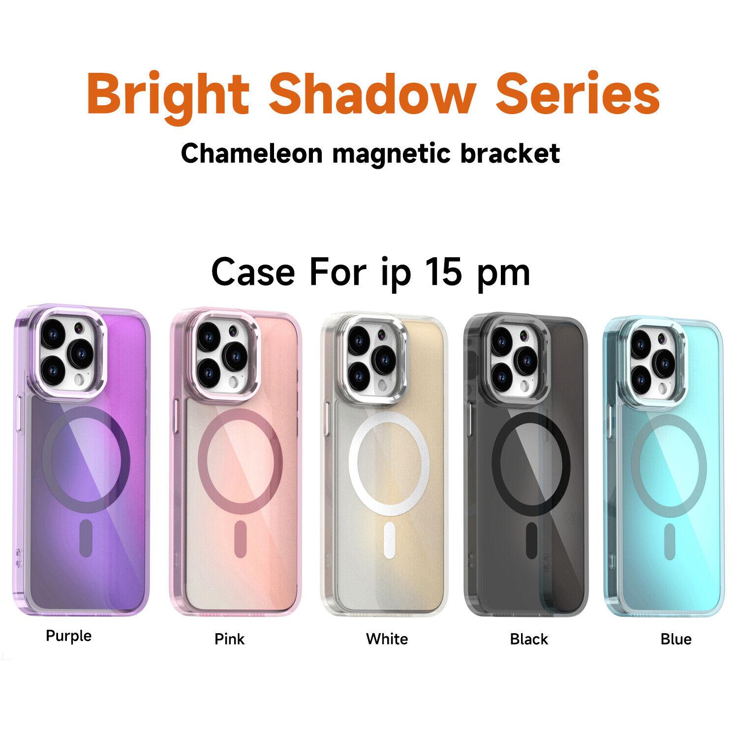 Oceantree For iPhone 17 16 15 14 13 Pro Max Gradient Laser Case Magnetic Camera Stand Cover Translucent Matte Case  Mag Safe with Camera Lens Glass Protective Cover Aluminium Protection Shockproof Wireless Colorful Protector #MothersDayGift#SummerVibes
