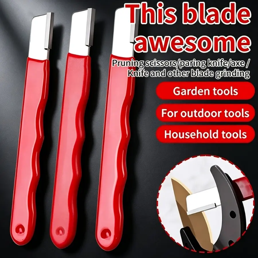 3pcs Pocket Blade Sharpener, Premium  Garden Tool Sharpener Multipurpose Usage Knife Sharpener for Pruning Shears Hatchets Scissors Sickle Fence Shears