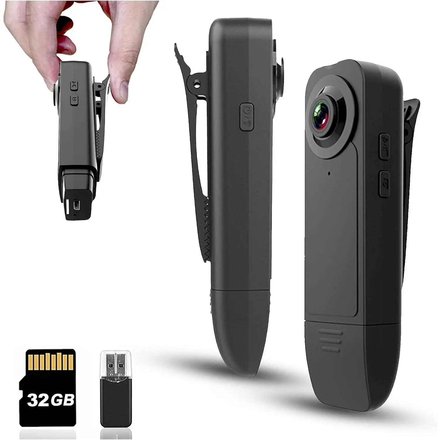Mini  Camera with Audio & Video Recording - Small POV Cam 1080P with 16G Card - Wearable Personal Portable Cameras Recorder DV - Night Version Camcorder for  Work Records Guard Traveling