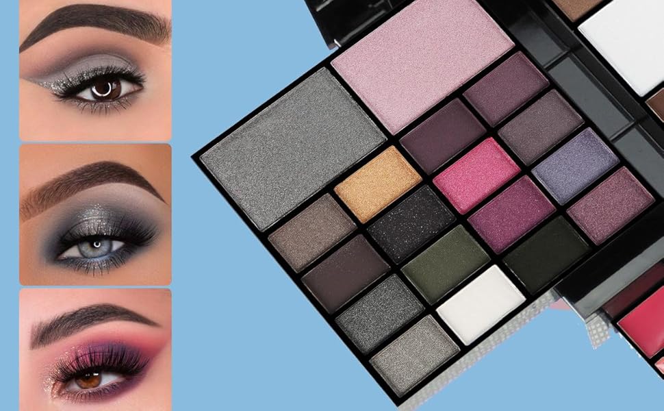 Makeup Kit for Women Full Kit including 36 Eyeshadow Make up,16 Lip Gloss,12 Glitter Cream, 4 Concealer, 3 Blusher,1 Bronzer, 2 Highlight and Contour - All in One Make-up Kit 74 Colors