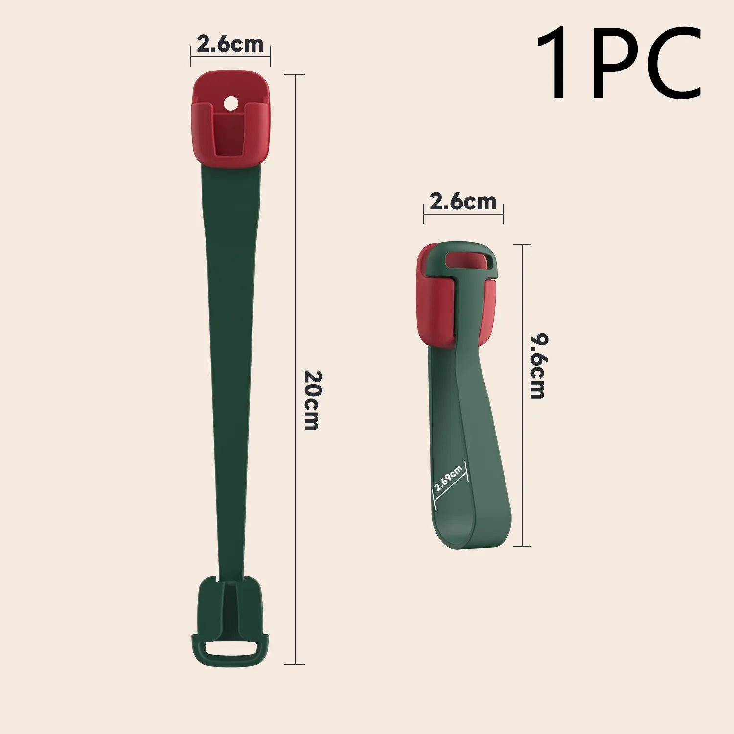 Christmas Wreath Hanger & Stocking Holder (4 Pack), Spring-Type TPE Wall Hook with Screws & Adhesive, Heavy Duty Hanger for Garlands, Fairy Lights, and Home Decor (Red & Green)