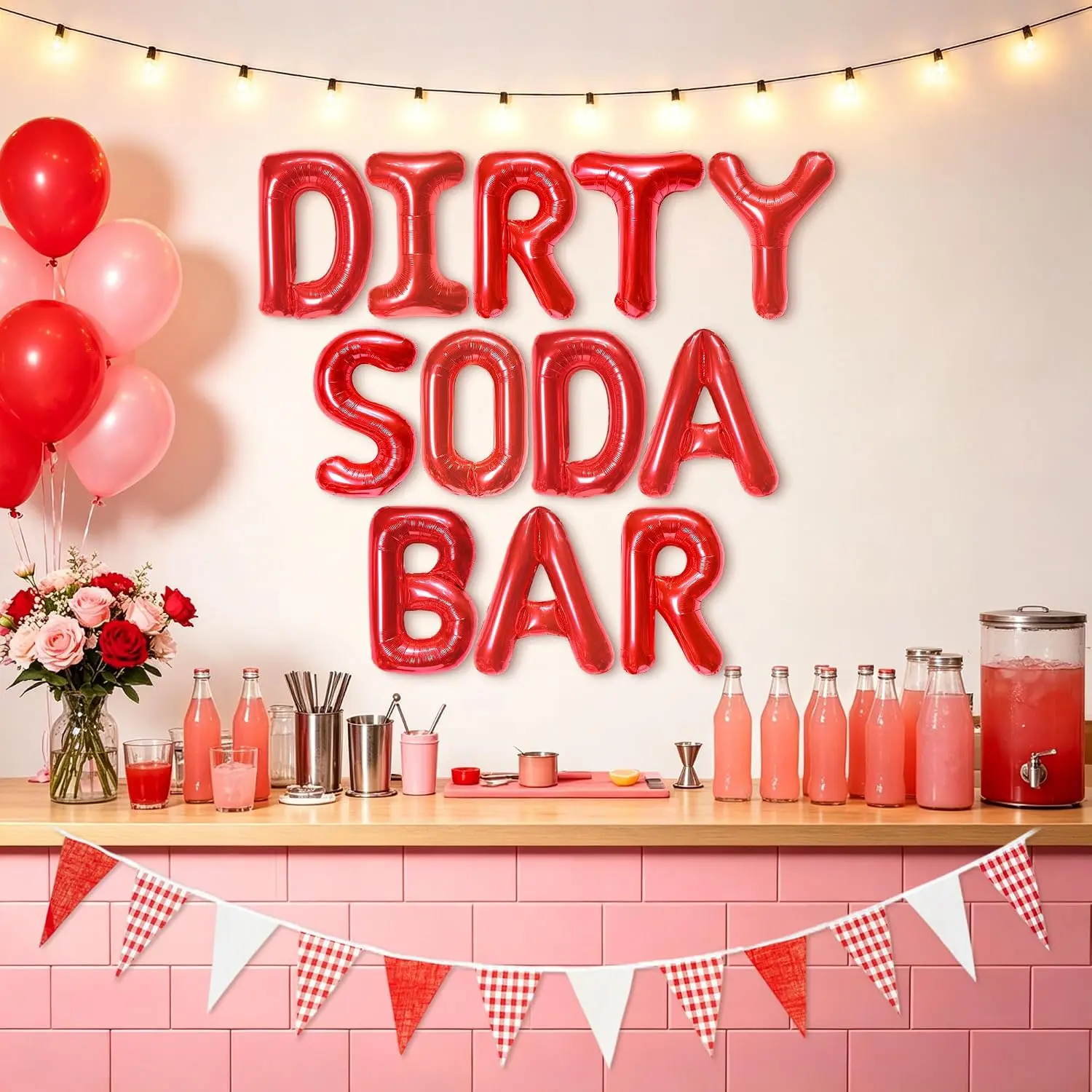 Dirty Soda Bar Banner Balloons Dirty Soda Sign Party Decorations | Dirty Soda Bar Banner Balloons Dirty Soda Sign Party Decorations for Soda Birthday Baby Shower Bridal Shower Party Decor