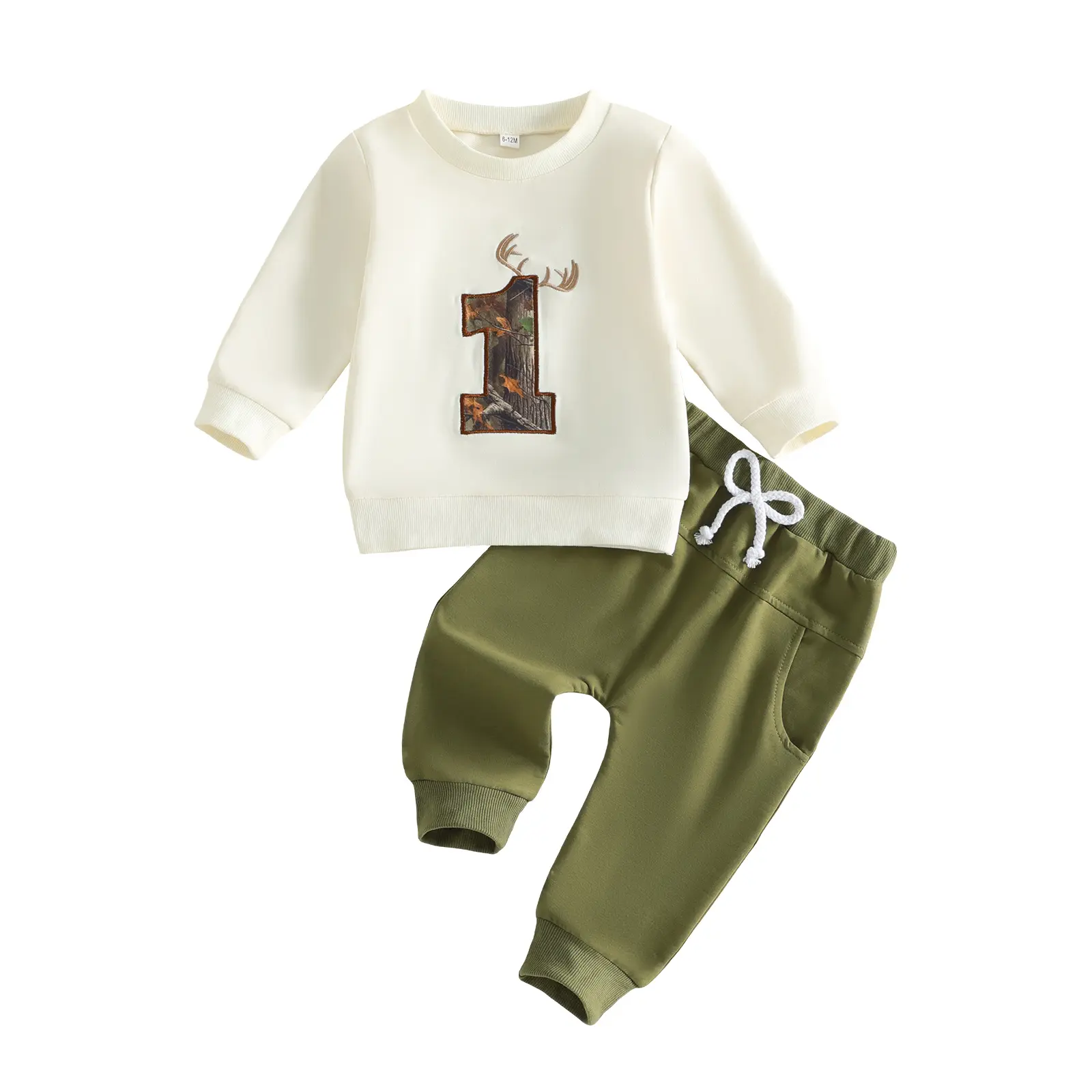 Infant Baby Boy My First Birthday Outfit Letter Embroidery Sweatshirt and Jogger Pants Set Fall Winter 6-18 Months