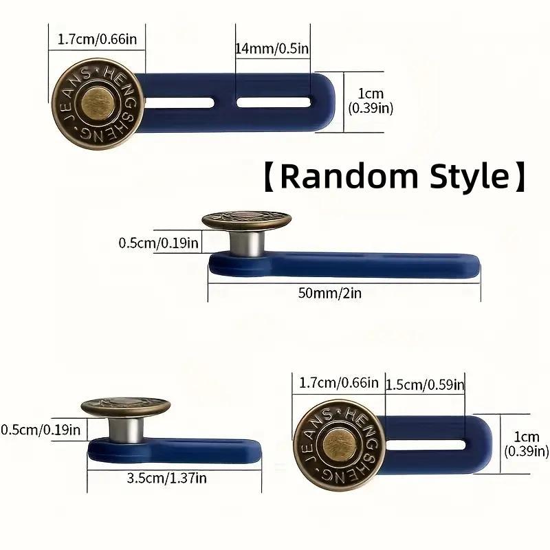 Random Style Button Extender for Pants, 4 Counts Adjustable Waist Button, Retractable Waistband Extender, No Sew Buttons, Easy To Use and No Tools Required, Sewing Accessories
