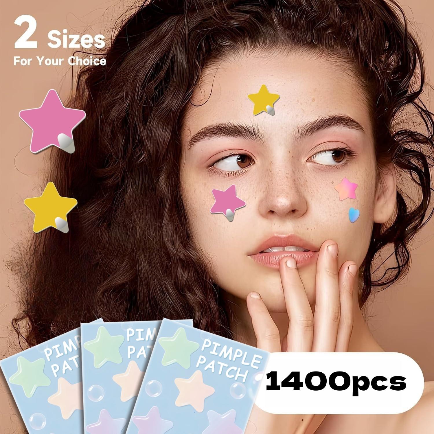 1400pcs Acne Patches for Blemishes & Zits, Invisible Hydrocolloid Cover-Up Strips, Skin-Friendly Adhesive Bandages for Face Care Routine, Skin Repair, Acne Pimple Patch