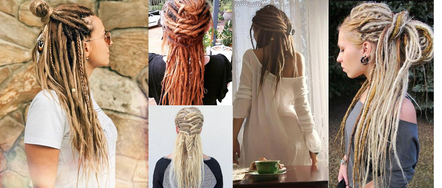 BASIC SUPPLY 18" Double Ended Dreadlock Extensions, 20 Strands Handmade 613 Blonde Synthetic DE Dreads Extensions, Thin 0.6cm Width Reggae Hippie Soft Dreads Style for Woman