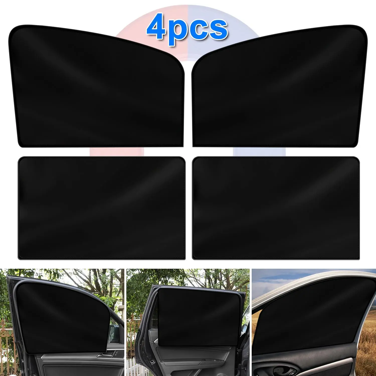Car Windshield Window Shades - 4 Pack Car Window Covers UV and Glare Block Car Privacy Curtains for Breastfeeding, Napping, Dressing