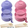 Ramen Bowl with Lid, Spoon, Chopsticks & Fork, Portable Cutlery Kit, Tableware, Ideal for Home, Office & Dormitory Use