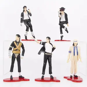 5 Pcs/Set 10.5-11.5cm Michael Jackson Figure Anime Periphery Moonwalk Cool Model Desktop Ornaments Dancer Gifts Toys