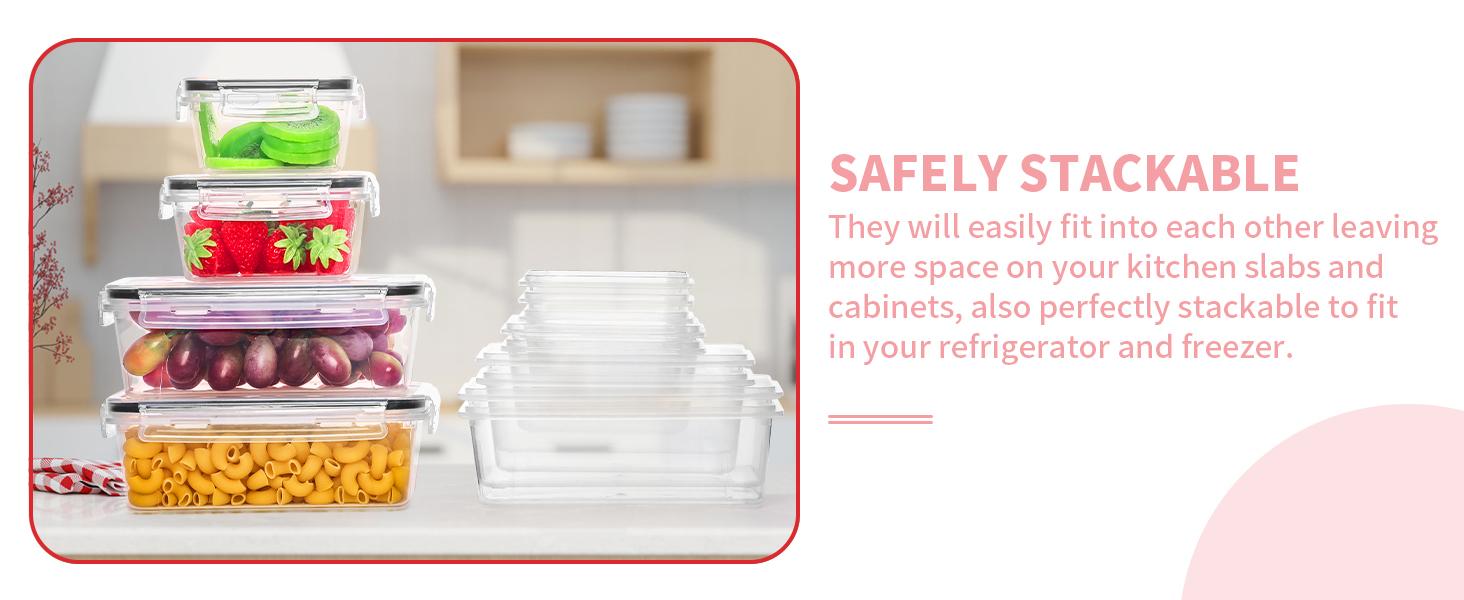 36 Pack Food Storage Containers (18 Airtight Kitchen Storage & 18 Lids), Plastic BPA-Free Meal Prep Container for Pantry Organizers and Storage with Free Labels & Marker