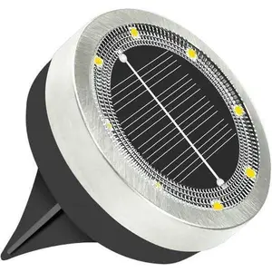 1 Pack Mini Flat Solar Ground Lights Outdoor |     Waterproof Cold White Solar Powered Landscape Lights |     Buried Pathway Walkway Driveway Decor Lighting for Garden Yard Lawn Backyard