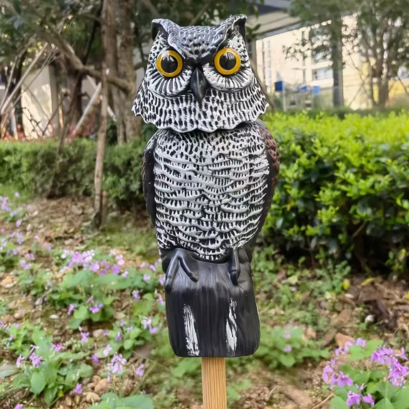 Owl false eagle, bird repellent squirrel repellent, 360 degree rotating head owl bird repellent, plastic owl false eagle, used for bird repellent, garden owl bird repellent device, suitable for indoor and outdoor gardens, courtyards