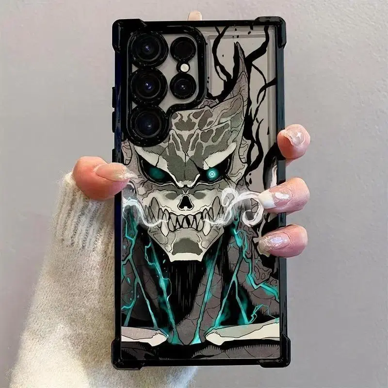 Japanese Anime Monster 8 Phone Case for Samsung S 23 24 25 Ultra Plus FE Phone Cover Shockproof Transparent Soft Back Cover