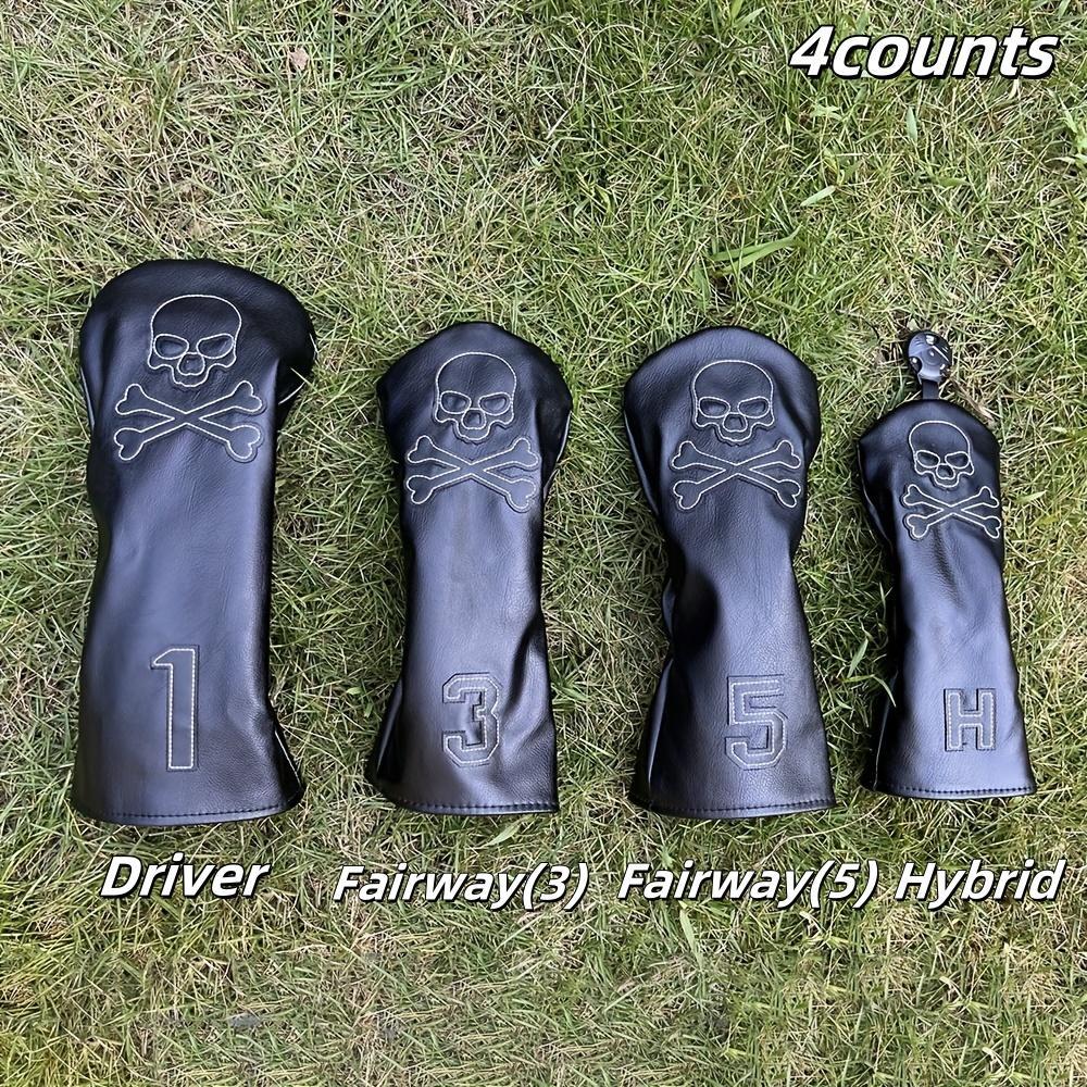 Fashionable Skull Pattern Golf Club Headcover, Golf Club Headcover for No. 1 No. 3 No. 5 No. H Club, Golf Accessories for Men & Women