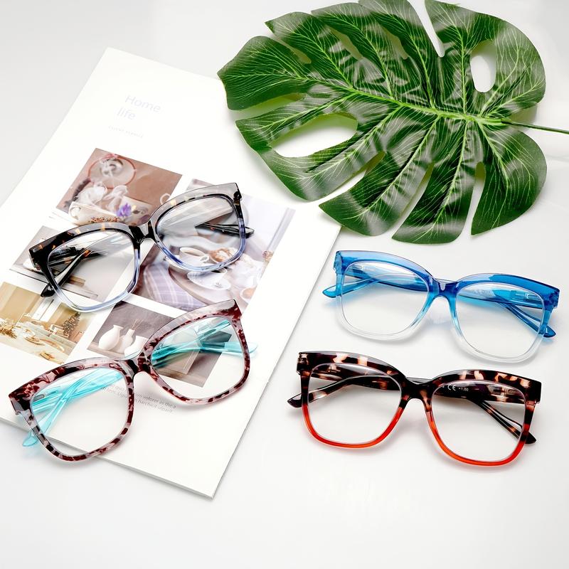 DEAAOK 4 Pack Reading Glasses  Women and Man  Anti Blue Light Readers Anti Eyestrain Reading Glasses Blue Light Blocking Computer Eyeglasses