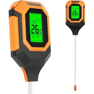 4-in-1 Soil Moisture Meter Digital PH Meter/Soil Moisture/Plant Temperature/Sunlight Intensity, Backlight LCD Display, Soil Test Meter  Garden, Lawn, Plant Care, Farm and Indoor Outdoor Plants