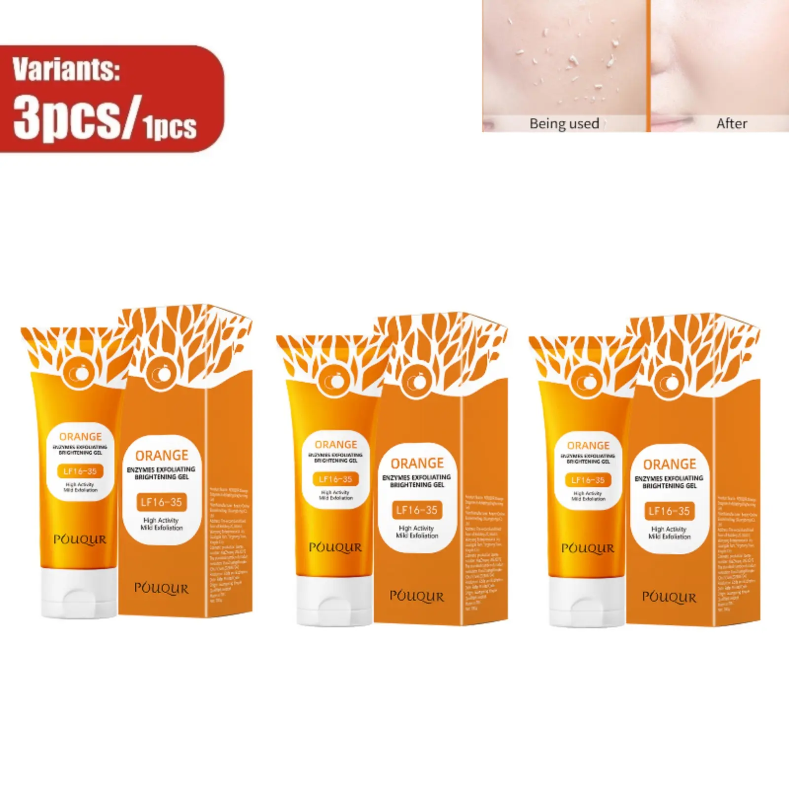 Orange Exfoliating Cleansing Gel, Mild Formula Delivers Deep Cleansing, Boost Bright Radiant Complexion For Daily Face Routine