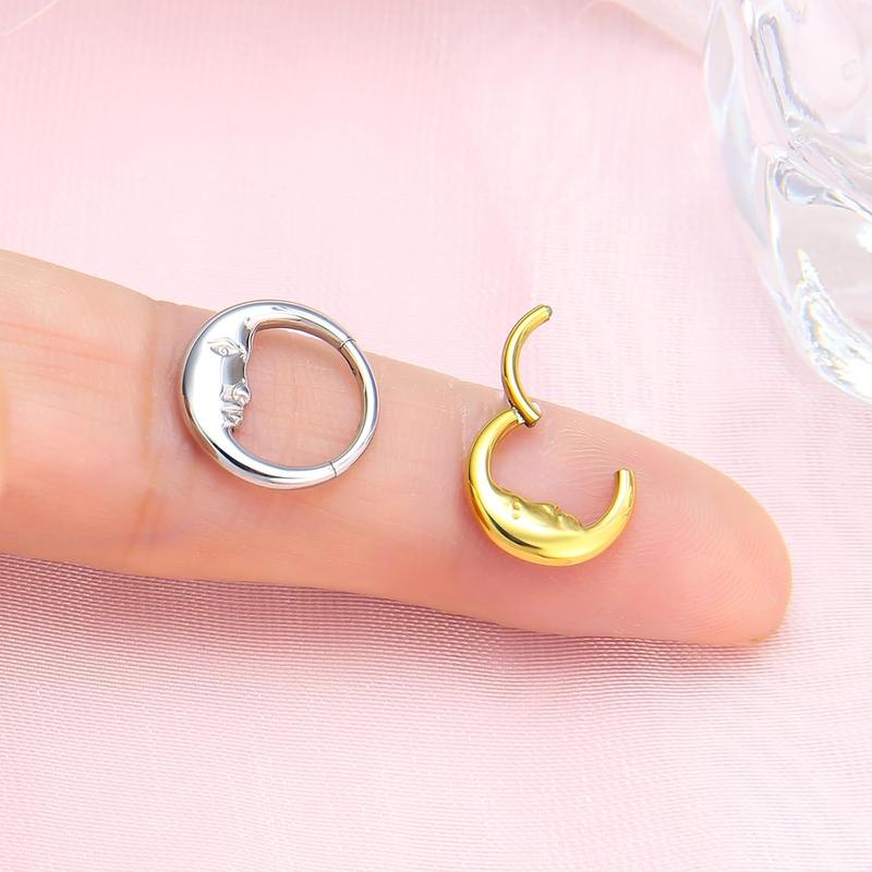 2 count Nose Rings Hoops for Women-G23 Solid Titanium and 316L Surgical Steel Segment Septum Nose Rings sets,Helix Piercing Jewelry16G 8mm 10mm Teardrop Moon Cartilage Clicker Hoop Earrings for Rook,Daith,Tragus, 2 count Nose Rings Hoops for Women-G23 Solid Titanium and 316L Surgical Steel Segment Septum Nose Rings sets,Helix Piercing Jewelry16G 8mm 10mm Teardrop Moon Cartilage Clicker Hoop Earrings for Rook,Daith,Tragus,