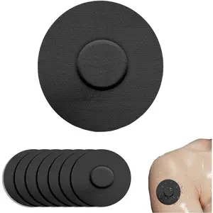 60-Piece Cotton Blend Pre-Cut CGM Sensor Covers, Reusable Waterproof Sweatproof Skin-Friendly Unisex Adhesive Patches, No-Center-Glue Sports Tapes for Freestyle Libre 1/2/3 Continuous Glucose Monitor Protection, Reusable Waterproof Patch