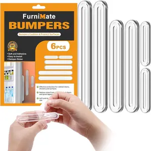 6PCS Clear Wall Protector Set for Furniture, Wall Bumper Guards, Clear Furniture Bumpers, Fridge Door Stopper