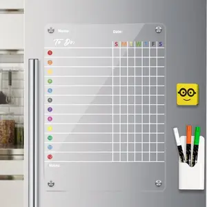 Chore Chart 17"x12" Clear Chore Chart for Adults and Teenagers Dry Erase Board Includes 3 Dry Erase Markers