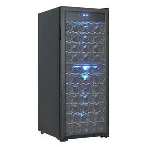 80 Bottle Compressor Wine Cooler Refrigerator, 41-64℉ Dual Zone Wine Fridge Freestanding,80 Bottles, Digital LED Touch Control/Adjustable Shelves, Beverage Wine Chiller for Red Red White Wine, Champagne ﻿