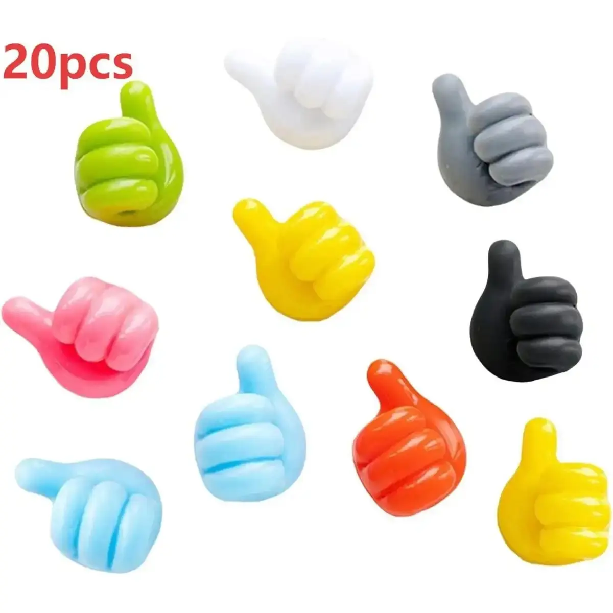 20PCS/40PCS Thumb Hooks - Thumb Up Wall Hooks Self-Adhesive Silicone Thumb Wall Hooks Adhesive Cord Clips for Storage of Cords, Headphones, Plugs