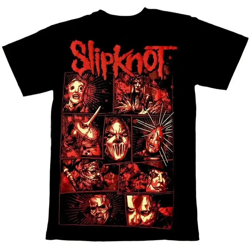 2026 new hot item Comic Style Slipknot Rock Band T-Shirt 100% Cotton Graphic Tee Men Women Summer Streetwear Top