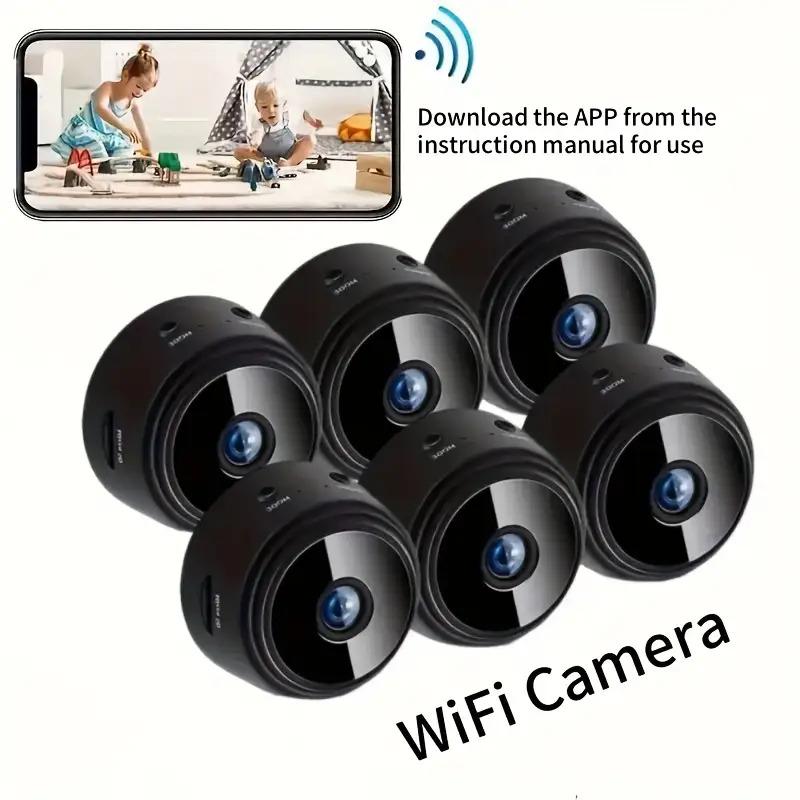 4/6 pcs Mini Wireless Surveillance Camera with 2.4G Wi‑Fi, HD 1080p, Night Vision, Audio, USB Power, Remote Viewing, Wide Angle, Easy to Carry, for Home, Pets, Bedroom, Black Friday Deals