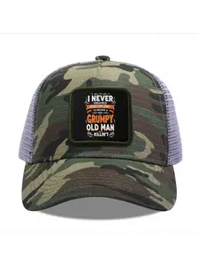 Greeted old man Camouflage Mesh Baseball Cap for Men & Women - Adjustable Snapback Trucker Hat, Breathable Back for Hiking, Fishing, Camping, Golf & Casual Outdoor Attire Camouflage Random