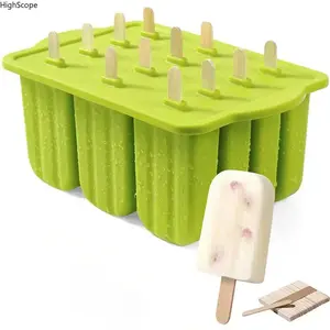 Silicone Popsicle Molds Set with 50 Popsicle Sticks, DIY Ice Pop Maker for Summer Camping Homemade Frozen Treats