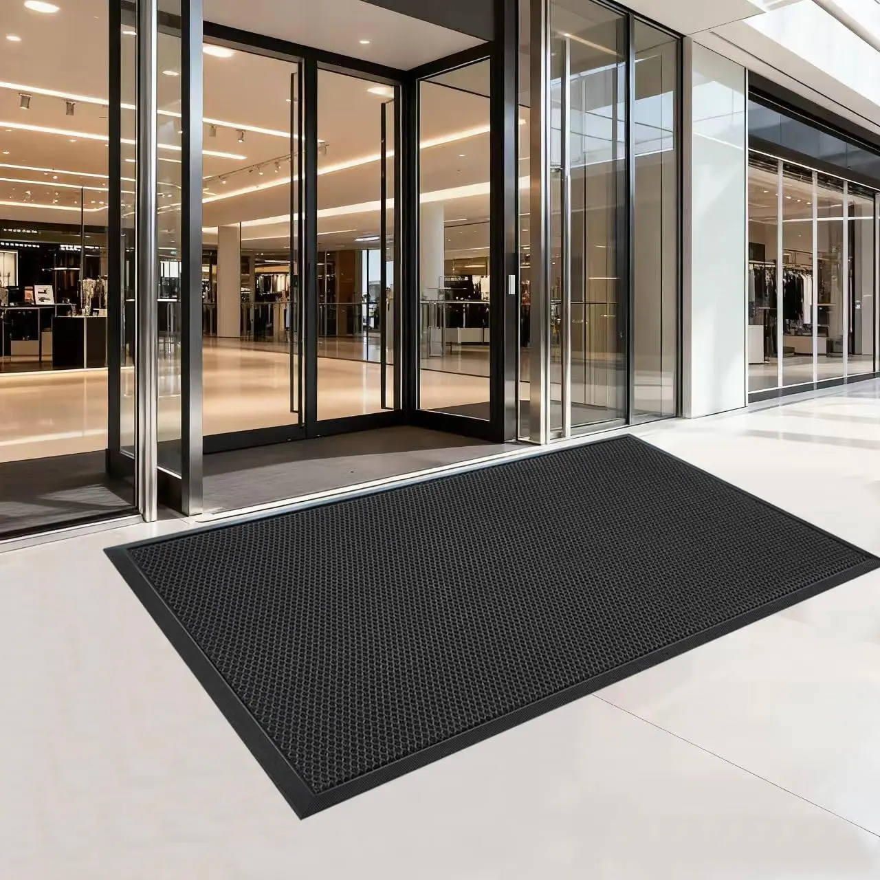 3' X 4'  Front Door Mat Outside Entrance, Commercial Floor Rubber Entrance Mat, Non-Slip Dirt Trapper Mud Mat for Entryway, TPE Heavy Duty Sturdy High Elastic Mats for Indoor Outdoor