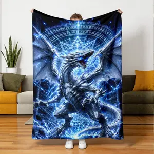 Magic Array Ice Dragon Flannel Blanket, Soft Skin-Friendly Warmth, Sofa Bedroom Nap Multi-Scene Use, Cozy and Comfortable