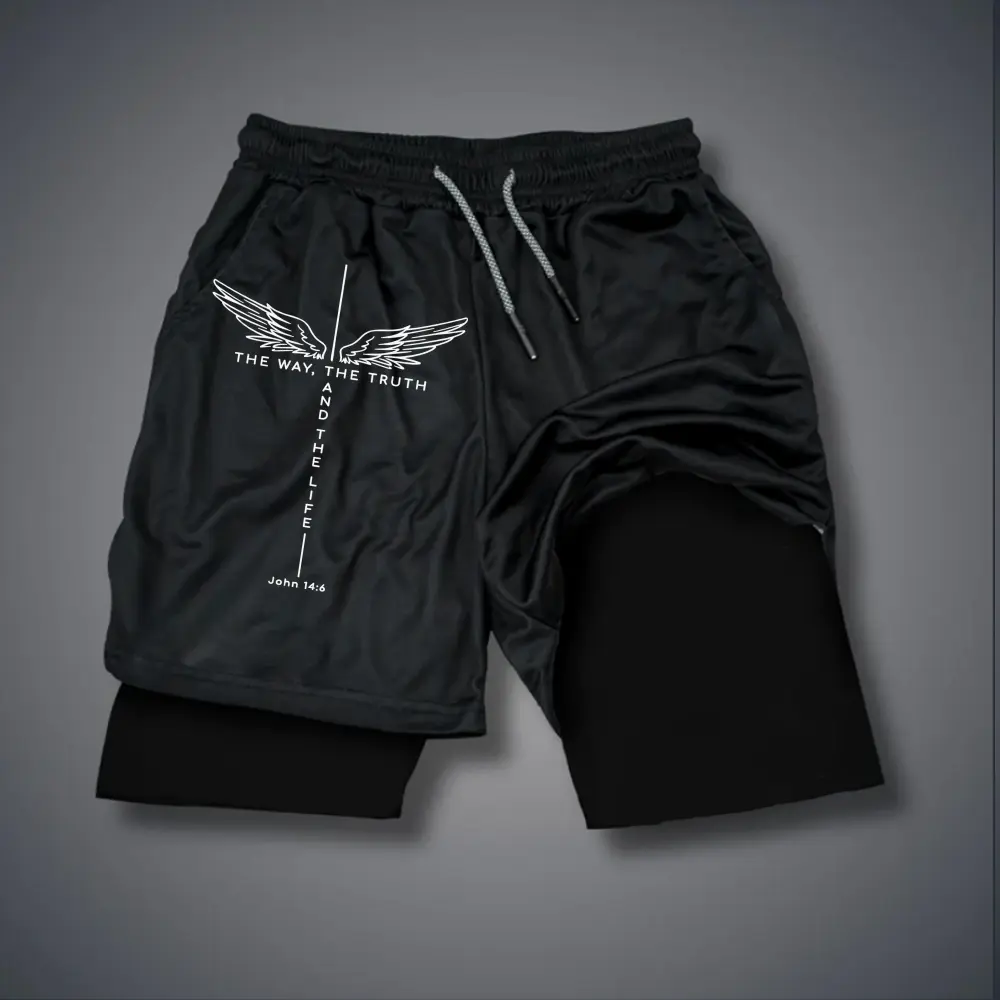 Double-Layer Sports Shorts Graphic Shorts Black Shorts Camo Shorts Streetwear Shorts Men Outfits Men Short Shorts Vacation Outfits Shorts