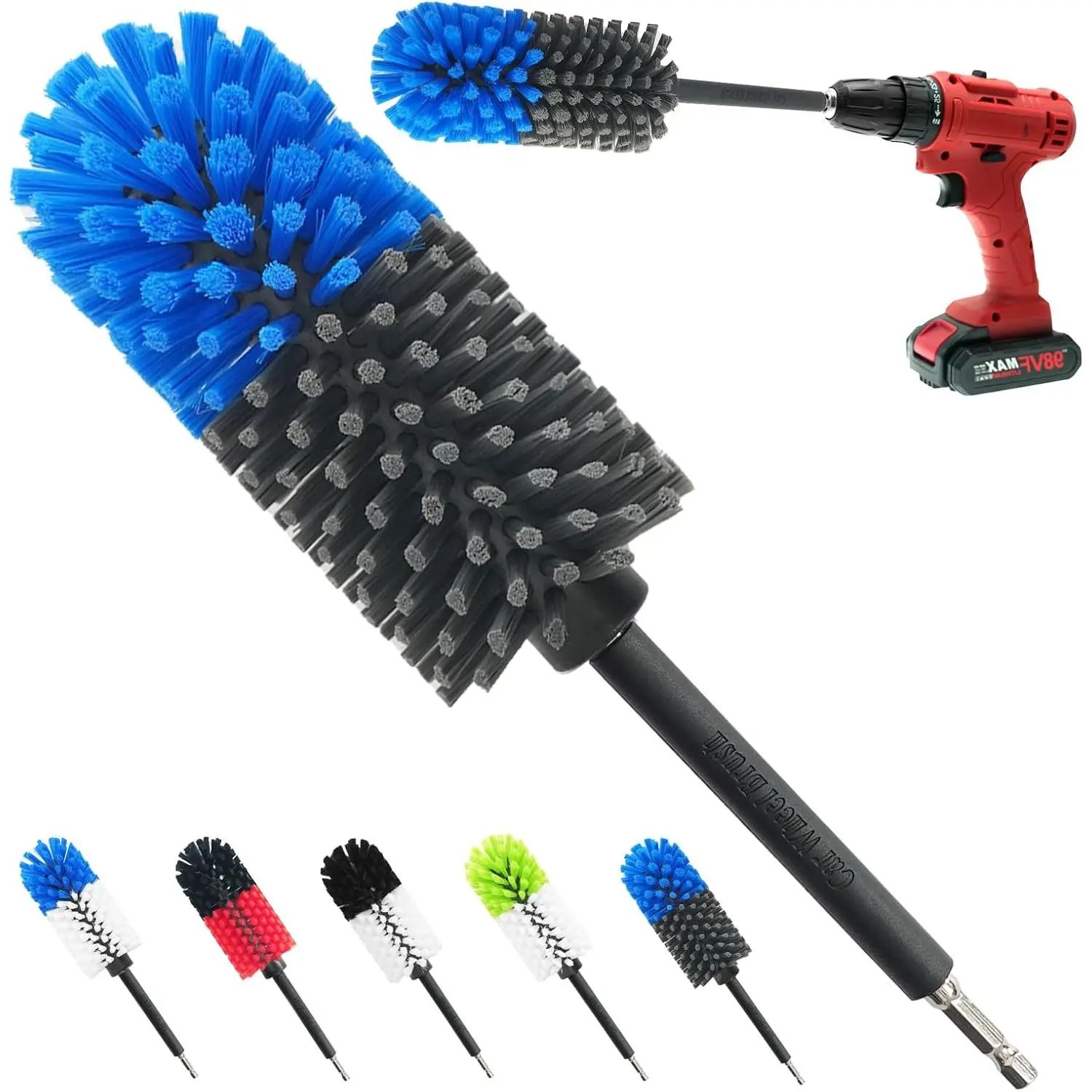 Wheel Brush, Soft Drill Wheel Cleaner Brush, Drill Brush for  Wheel, No  Highly Dense and Durable  Wheel Brush Rim Tire  Cleaning Brush for Wheels, Rims, Engines, Exhaust