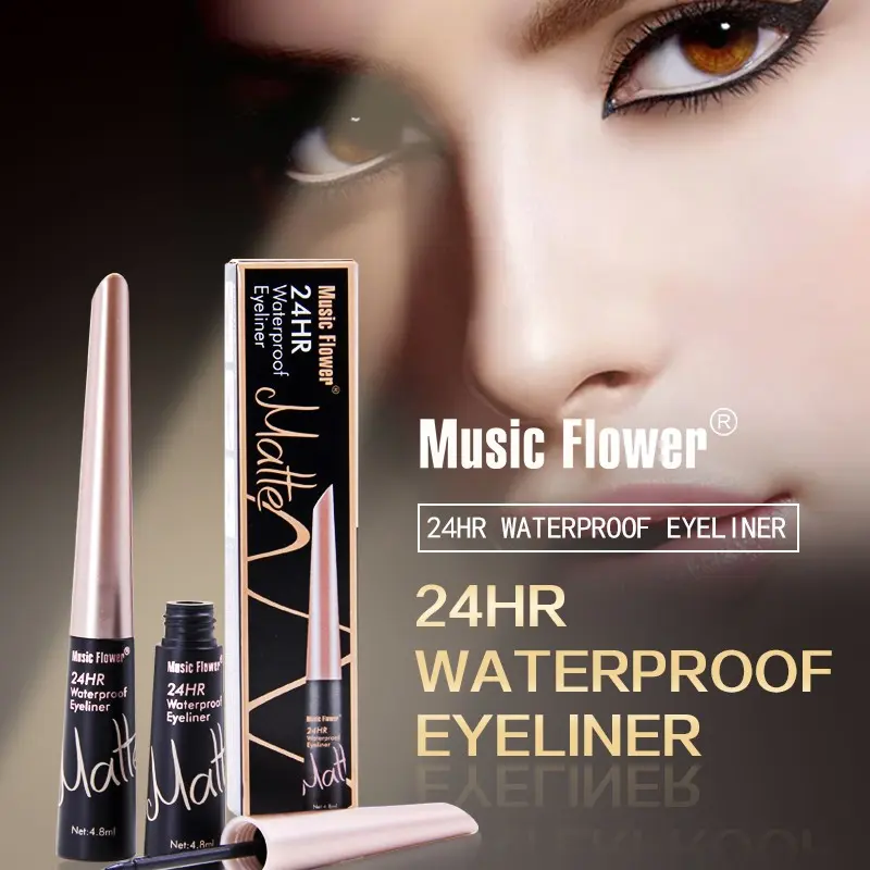 Musicflower Long-Lasting Waterproof Eyeliner Pen, Smudge-Proof Quick-Dry Eye Liner, Perfect for All-Day Wear, Ideal for Makeup Enthusiasts