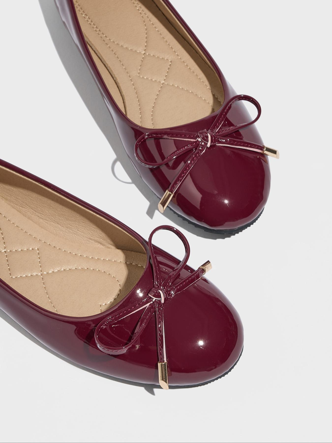 Women's Elegant Solid Color Bowknot Design Mary Jane Shoes, Fashionable Pointed Toe Flat Shoes, Casual Flats for Daily Wear, Lightweight Breathable Comfortable Shoes for Women & Girls, Ballerina Flats