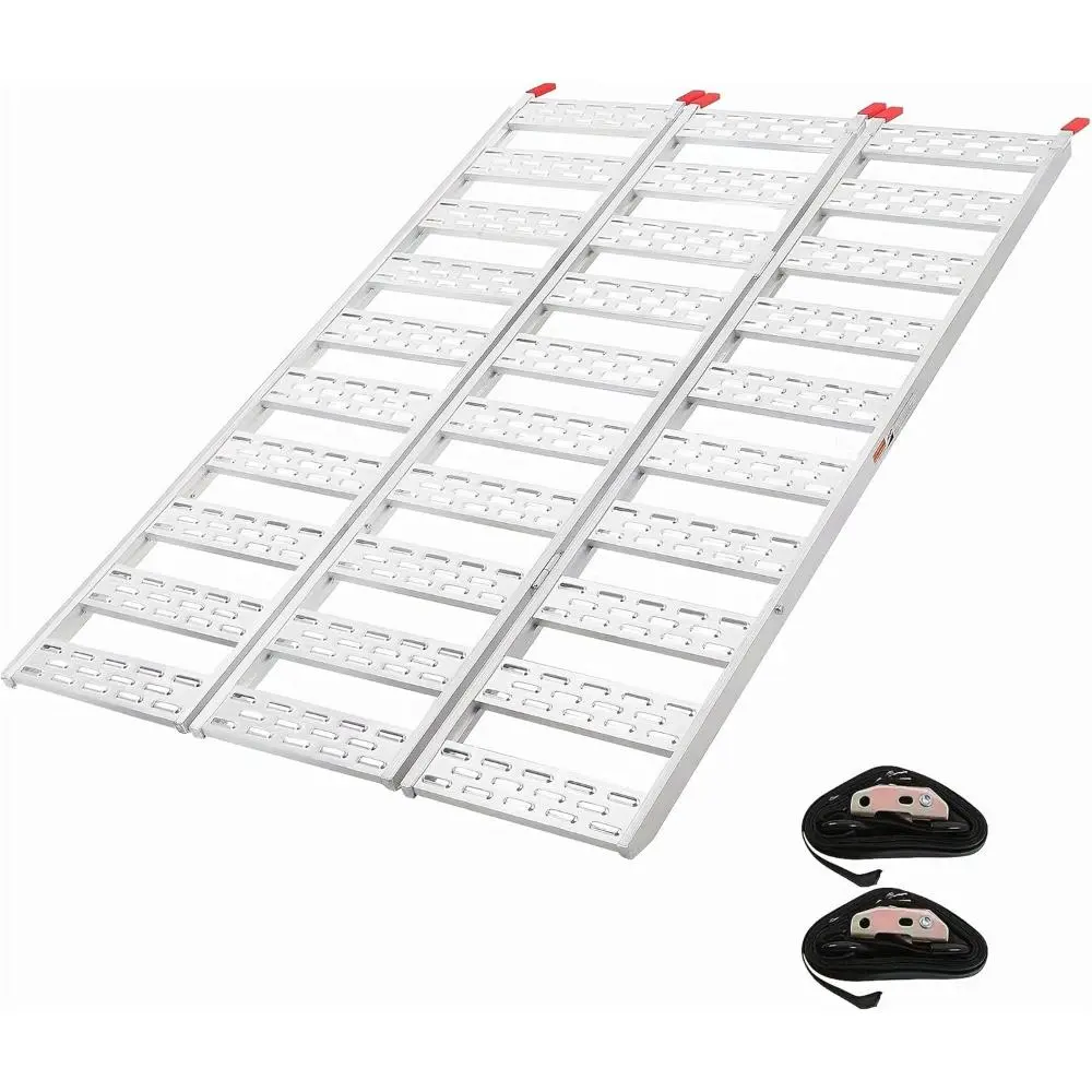 76" Tri-Fold Aluminum Loading Ramp for Pickup Trucks, ATV & Motorcycles